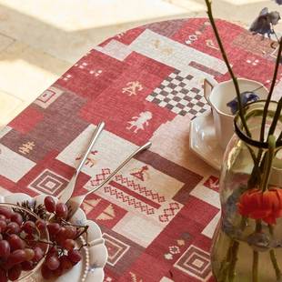 寻西里加贝由游牧奢民布族风餐级厅桌布耐脏防水客厅茶几书桌盖高