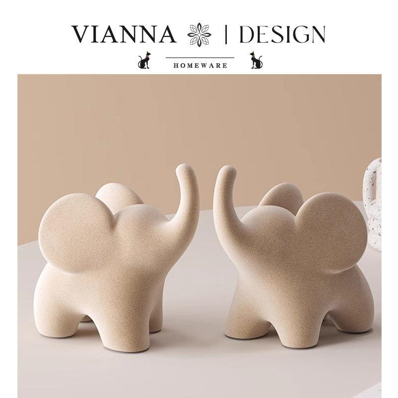 VNIANA丨象植绒·BYU现代简约树脂大象小玄摆件W关桌面HJX艺术装