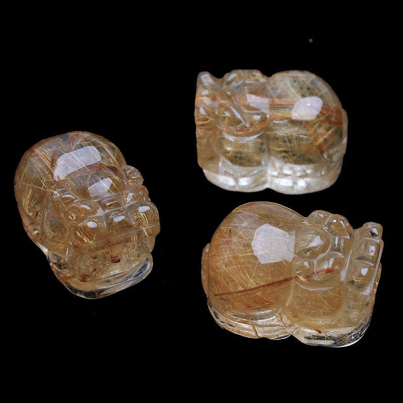 如金天鸿然水晶发晶貔貅DD20001品摆件吊坠原石石头饰配件