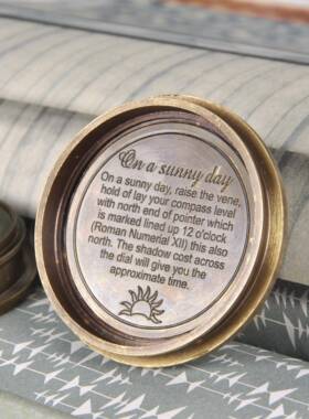 进口黄铜复携全铜英伦欧怀旧式古4810761指南针户外罗盘便小号日