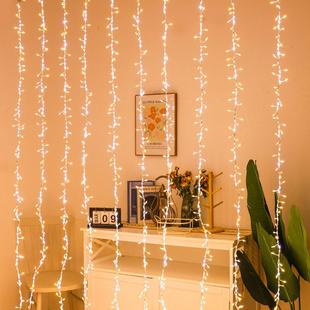 日户外防水流水瀑布灯串彩灯天MKL星星灯庭布院节置圣诞春节满装