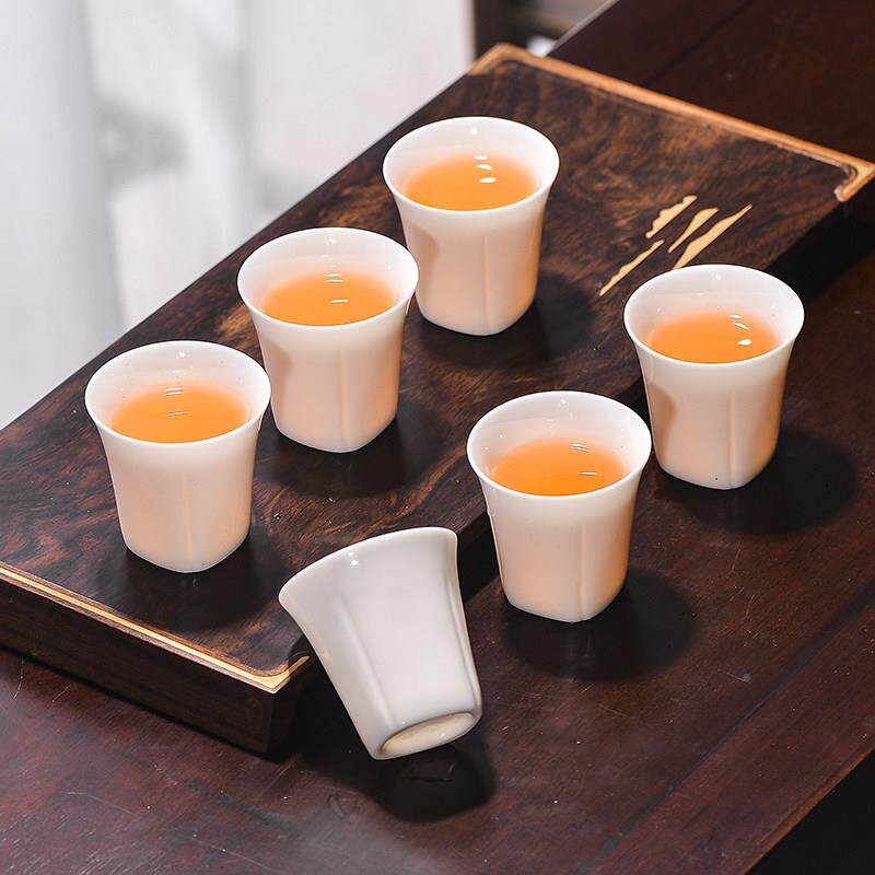 陶功夫子茶SVG杯瓷品茗杯单杯白瓷羊脂玉配家用泡茶杯6只装茶杯茶