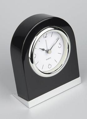 HJB欧式实闹酒店客房木闹钢琴漆带夜灯床钟钟头钟台钟静音座钟可