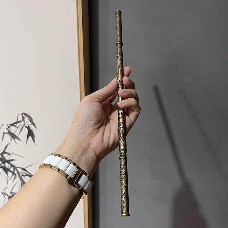 龚师傅纯孙铜金针箍GHY工艺玩茶道空悟定海覆古茶具雕刻