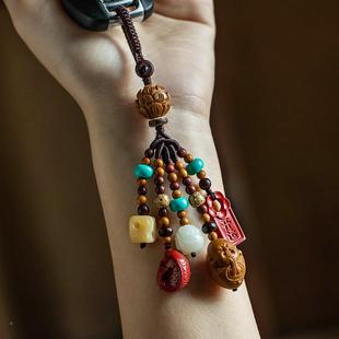 朱宝汽车钥匙扣挂件桃木砂菩提挂多件高D6446档安锦鲤平男女饰品