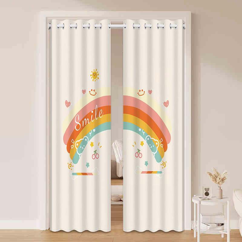 双面门帘隔断窗口客厅室卧厨房挡帘布窗帘入通SCM道免打孔挂帘