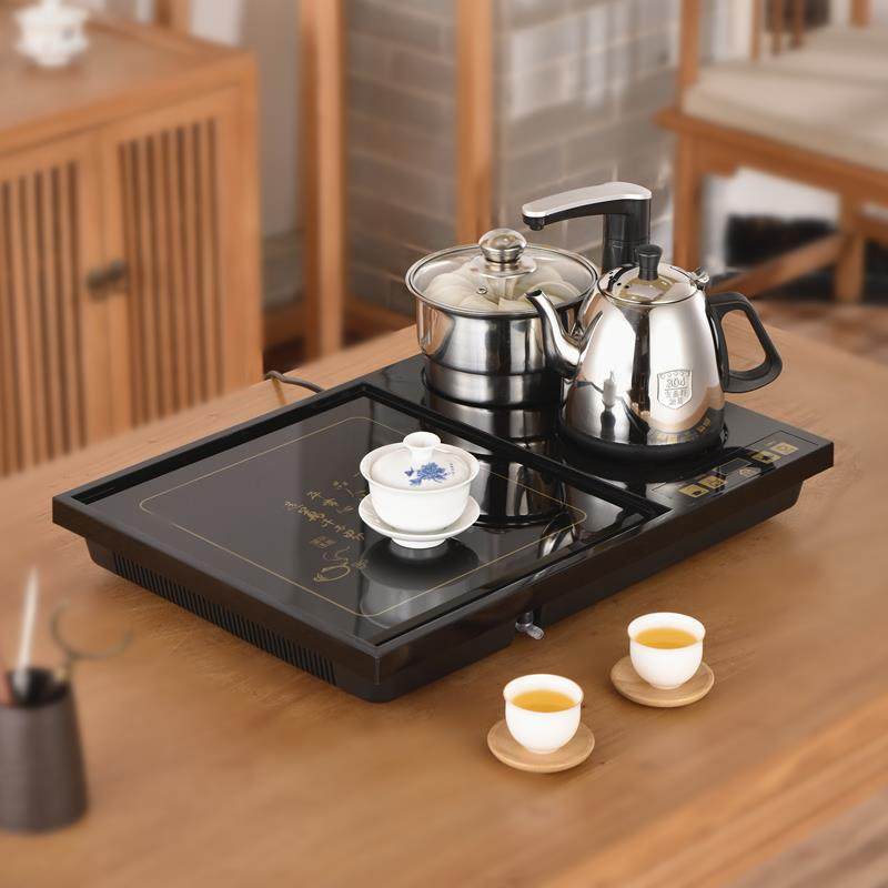 烧水茶C318烧水壶一体嵌入实台木岩板大理石茶盘5*37自动上水2镶