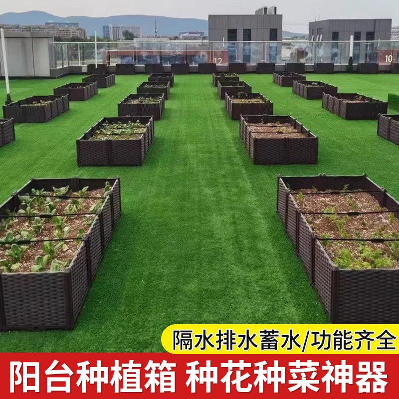 台2022-7蔬菜种植箱箱长方形塑料花阳盆户外花种槽特大花菜盆种菜