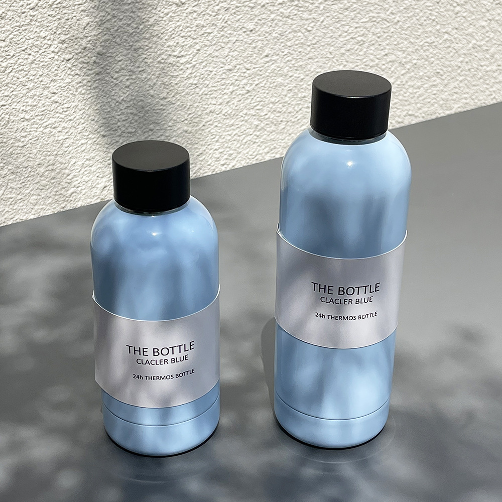 2025新款双层不锈钢保温杯冰岛蓝户外运动保温杯小口便携保温杯