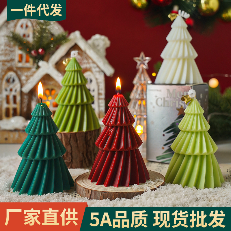 圣诞树蜡烛伴手礼实用小礼品手工造型香氛摆件跨境香薰蜡烛定制