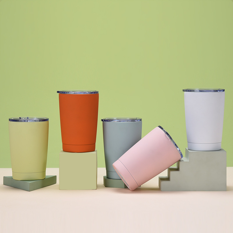 跨境304不锈钢保温杯简约可用吸管汽车杯带盖咖啡杯定制随手杯
