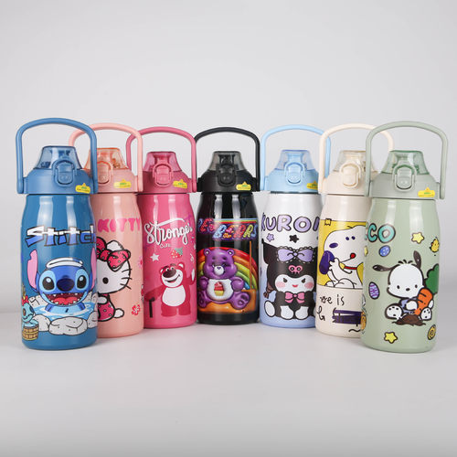 卡通冰霸杯可爱男女提壶带吸管户外水杯304不锈钢保冷保温吸管杯