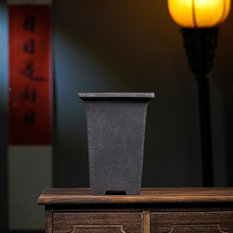 玖紫轩精品紫砂花盆四方块面万年青多肉菖蒲小悬崖植物盆景桌面盆