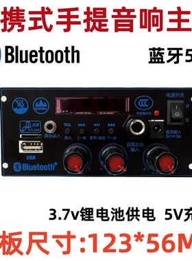 3.7V多功能户外便携式蓝牙音响 广场舞专用音箱 K歌功放板 5V充电