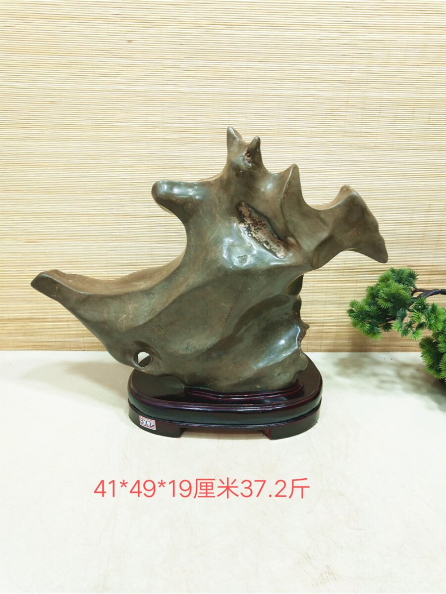 包邮原石灵璧石化石烟灰缸小花盆鱼缸奇石观赏石摆件风水石头