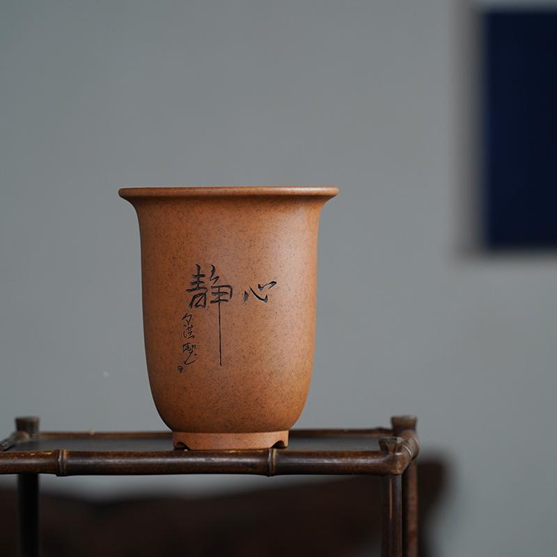 秦夕洪紫砂兰花盆精品透气矮种春兰翠盖荷绿云宋梅植物桌面简约盆