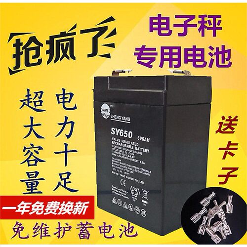 上海友声衡器电子秤台称配件蓄电池4v6V4AH可充电蓄电瓶计价旺威