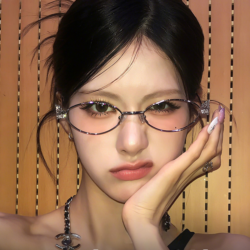 日本品质Jennie同款镶钻太阳镜时尚小框金属墨镜纯欲风高级感百搭