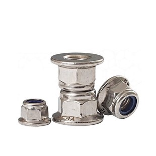 防松 尼帽 防脱M4M5M6M8M10 自锁螺帽 304不锈钢法兰尼龙锁紧螺母