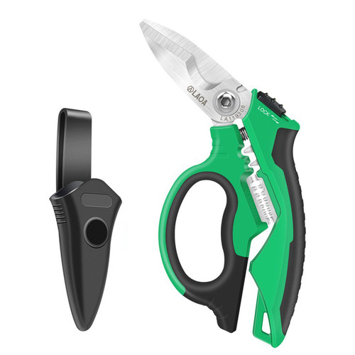 老A 4合1不锈钢电工剪多功能电子剪刀8寸剥线压接剪切护套多用剪