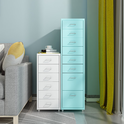 办公A4海尔默抽屉文件柜桌下移动多层带斗收纳整理储物小铁矮柜子