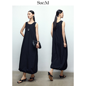 Sue.M 伞裙子下摆灯笼裙女 背心连衣裙女显瘦法式 高端精致新款 无袖