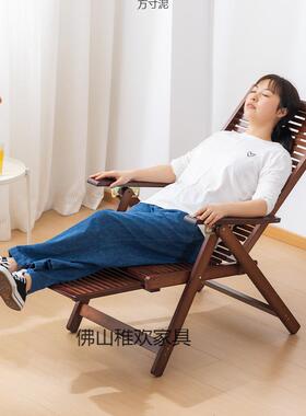家用夏季清19728凉折叠躺简椅午折叠便携式易躺椅休质实木折叠式