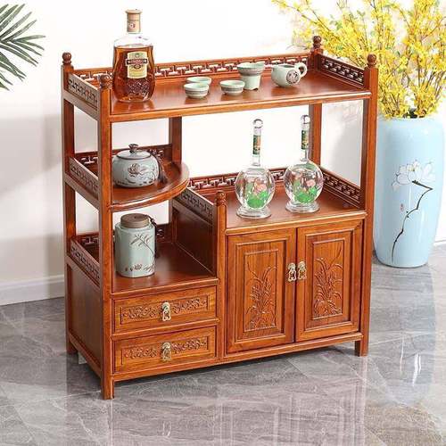 厅新中式CYQ茶水柜实木客餐边柜厨房柜碗酒柜储物柜收纳柜中式茶