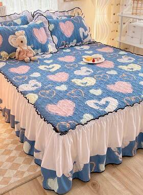 R单5X加床厚夹棉防滑韩版床裙单床四罩件席梦思保护罩床垫罩JFA季