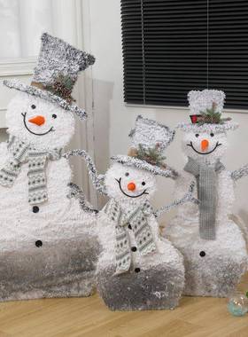 圣诞节发白色植绒雪美人INA酒橱窗商场店装饰品光场景布置节庆陈