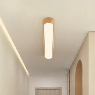 日式 吸 复古胡桃木纹条走廊过关道灯新中阳台入户玄衣帽见描述间式