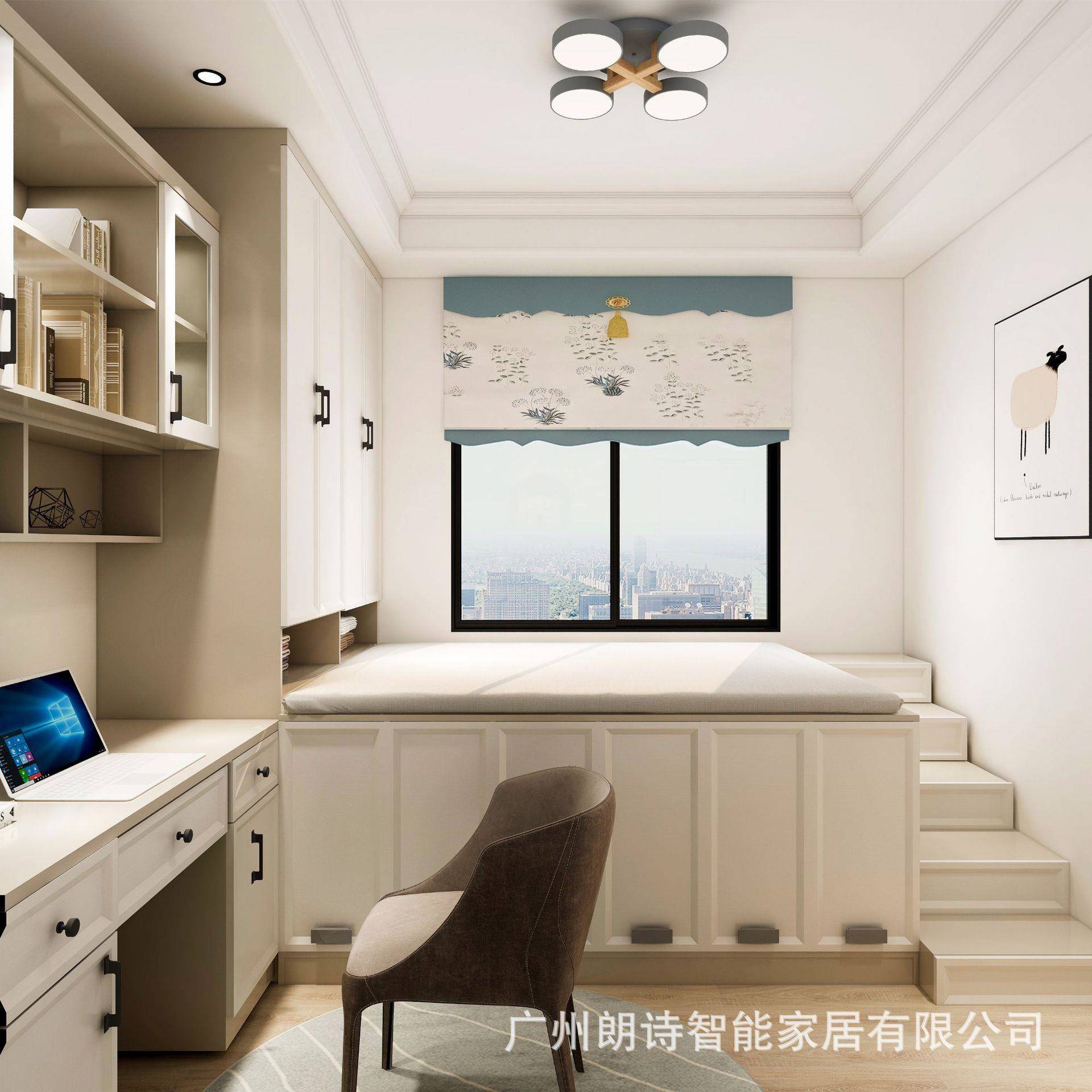 全屋定制家具衣柜门现代简约客厅卧室橱柜儿童榻榻米床实木板式