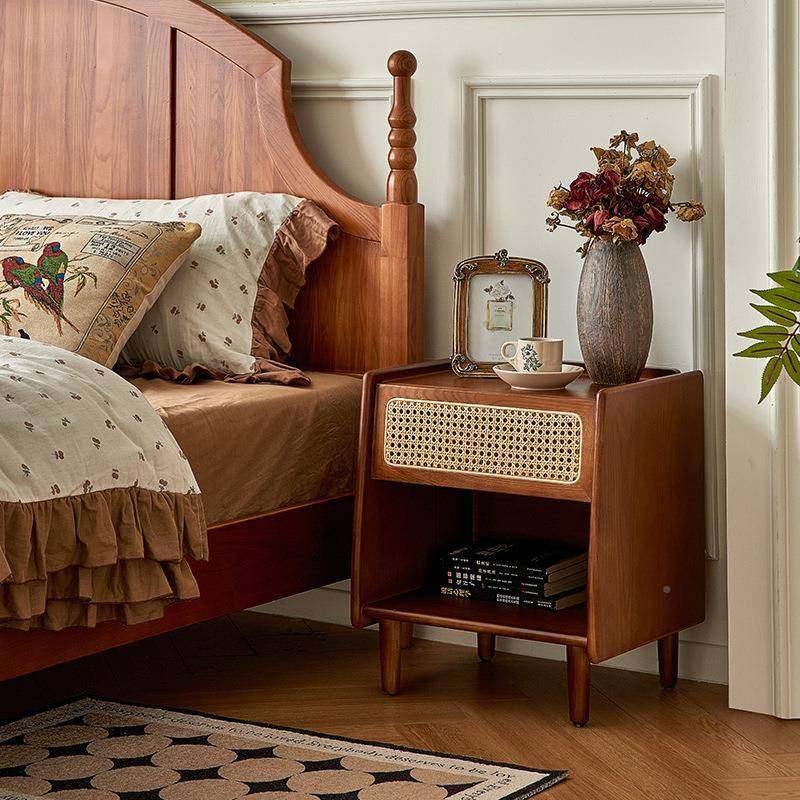 法古式中风纯实木DLK藤编床头柜型小户型室家用现小代卧简约复古,包装,电子元器件包装,淘宝优惠券,粉丝福利购,淘宝优惠卷