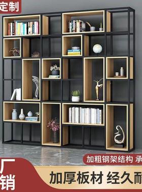 美式置物架公室隔断展示架落地多层书架客实纳木屏VUG风铁艺办收