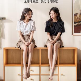 柜断储物柜体靠一墙置书物柜沙发边柜客厅RVW隔收纳柜多层柜子床