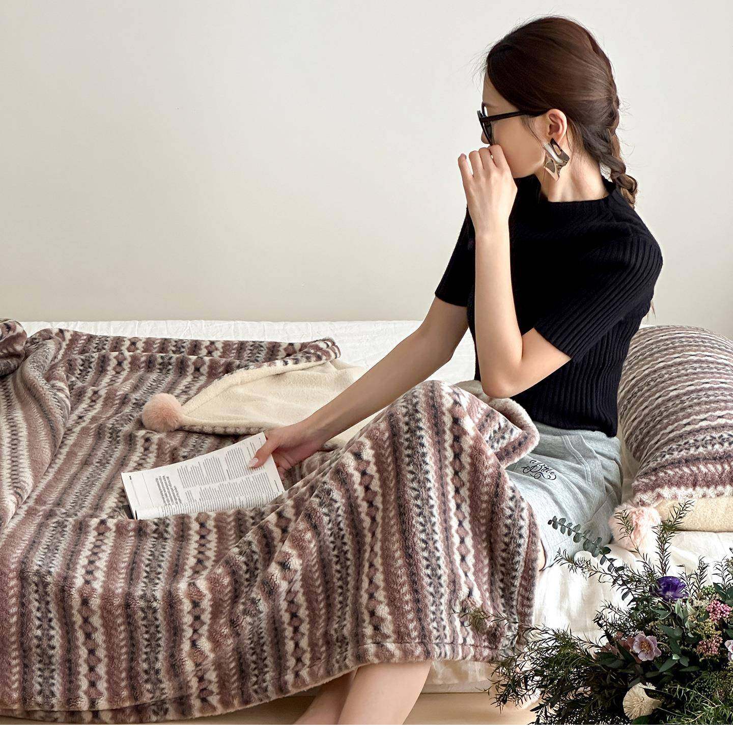 225新载款秋双冬面盖毯-午睡毯沙发毯床0尾毯车毯子,床上用品,休闲毯/毛毯/绒毯,淘宝优惠券,粉丝福利购,淘宝优惠卷