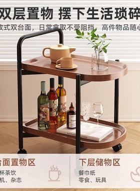 边桌小茶几可动客厅沙角几双层滑轮迷你桌茶发QEP简约卧室床头边