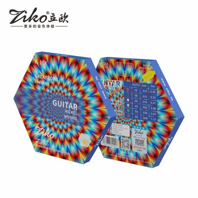 K-09X电他吉内弦彩FTC色弦头金色线K琴-10X电吉他套弦弦覆膜防锈