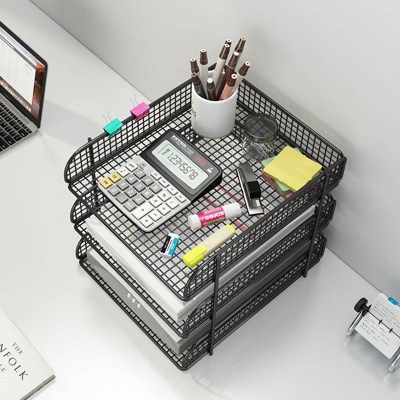 办公桌置物文YOD架文档件座文件二三层横式件框案整理资料收盘纳