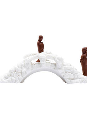 陶瓷微景观盆景沙盘假山复古小桥流水石拱桥盆栽鱼缸造景