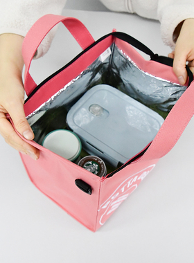 OTT DEIGN刺绣饭盒袋保温大容量便当包上班时尚加厚带饭包