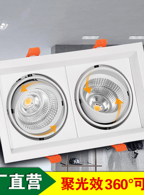 led格栅灯方形网格白筒灯背景天灯多向度头O斗胆灯