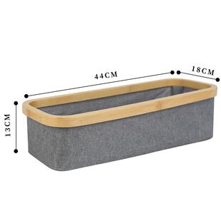 收纳篮卫生间卷纸收纳筐杂物收纳可折叠简约竹木布艺收纳盒