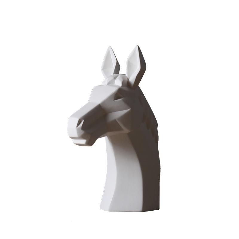 抽象北AEB室欧动物白色鹿头饰摆件现代简约店软装酒样板房内装品