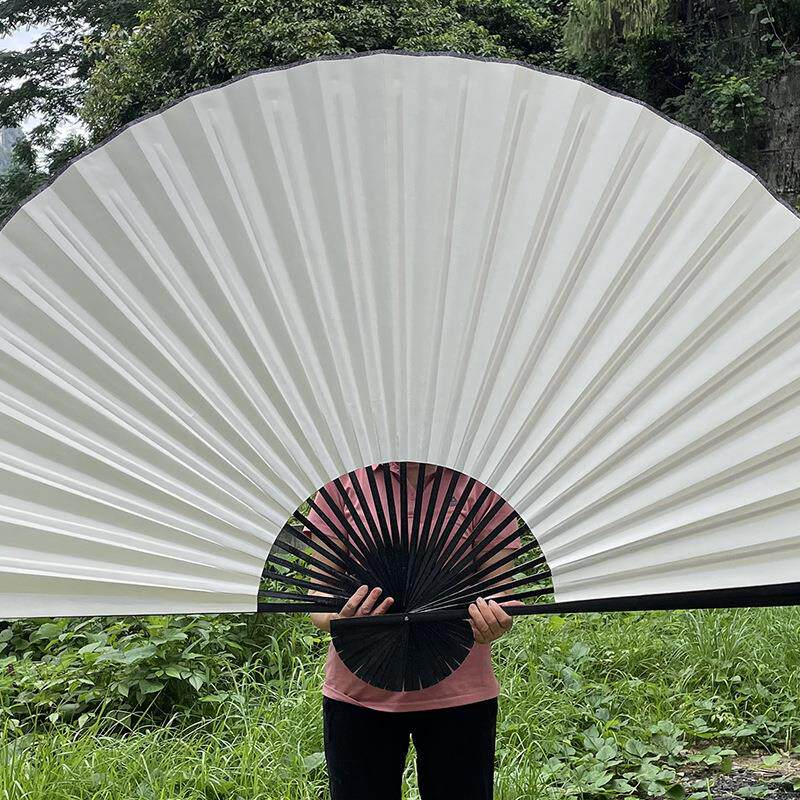 绢布空白大挂扇舞蹈扇书法绘画装饰扇工艺折扇签名COS道具扇