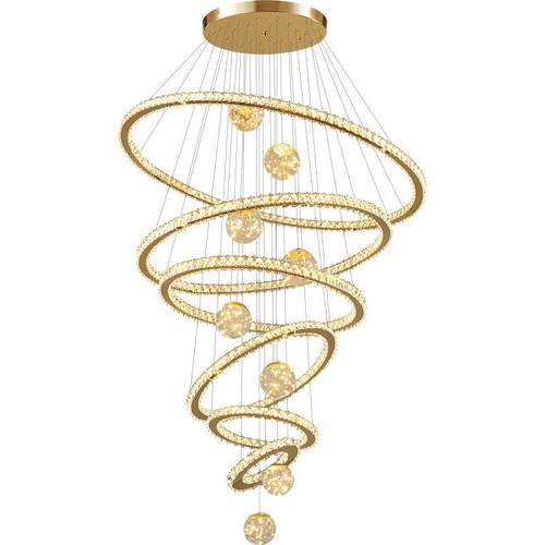 水晶吊灯客厅灯具高档楼梯别墅挑空复式楼中空大吊灯loft公寓轻奢