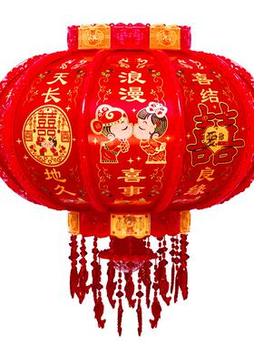 led走马灯七NRX彩旋转大红喜字结婚灯瓜笼南灯新0婚走马灯3笼6走