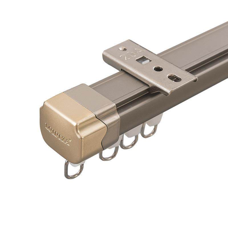 包安装简约铝合金轨道阳台飘窗弯轨单双轨L型轨静音窗帘轨道滑轨