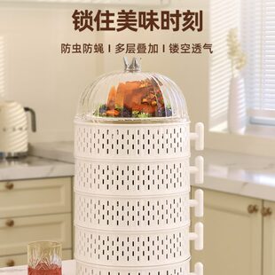 盒子家用剩饭剩放菜盘厨房置物架多层菜配备菜收纳架神器柜多功能