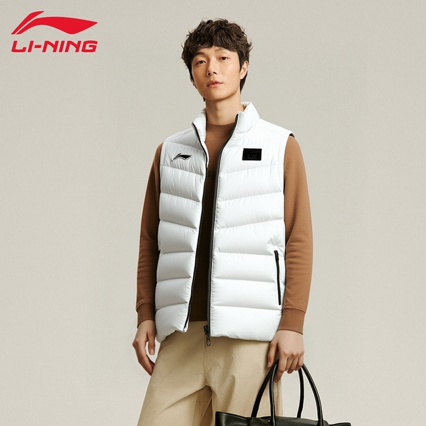 李宁运动羽绒马甲男款冬季保暖